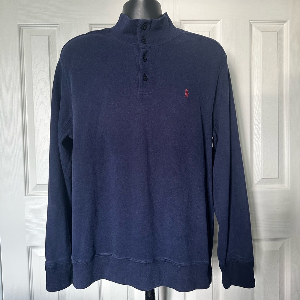 Polo Ralph Lauren mens button down cotton sweater Size XL Blue